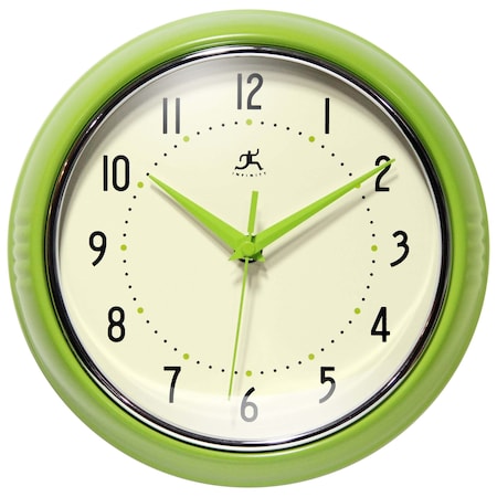 Retro Round Apple Green - 9.5 Retro Metal Wall Clock